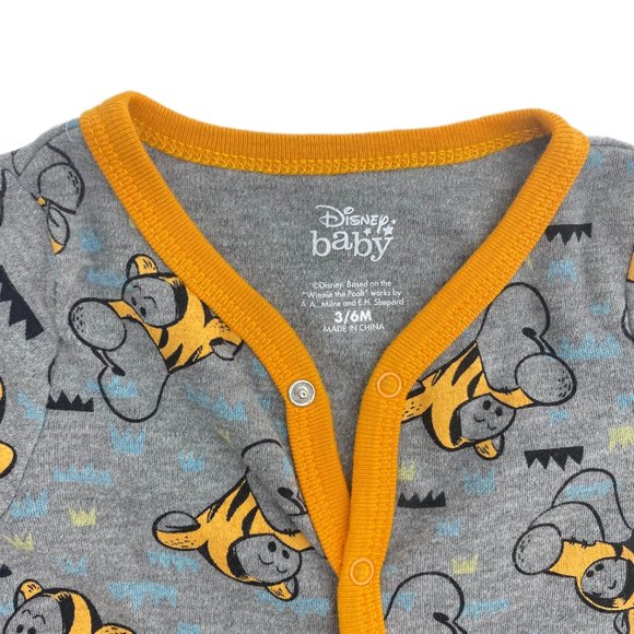 DISNEY Baby Winnie the Pooh Tigger Grey Orange Sleep and Play Size 3/6M - Picture 4 of 11